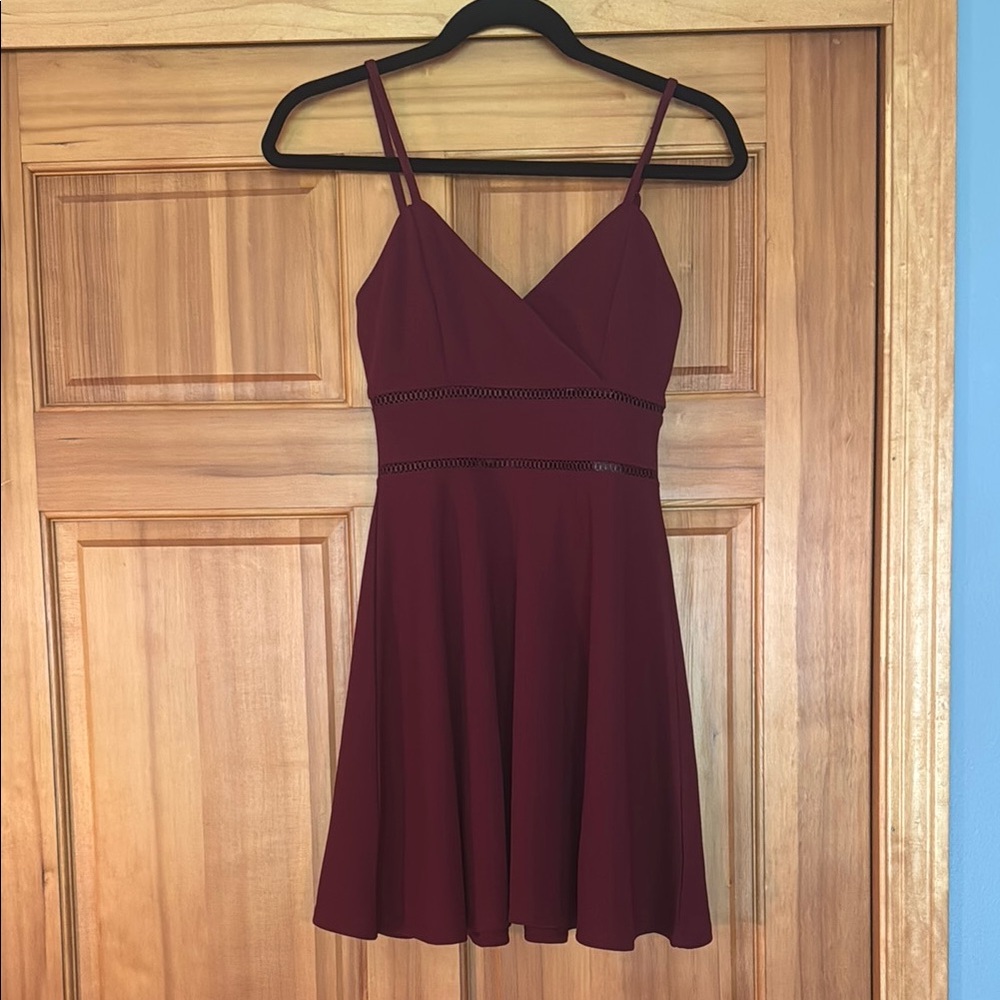 Francesca's Collections Red A-Line Mini Dress